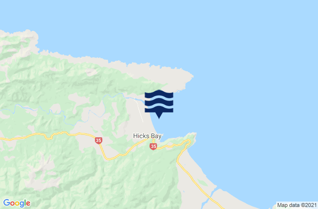 Karte der Gezeiten Hicks Bay, New Zealand