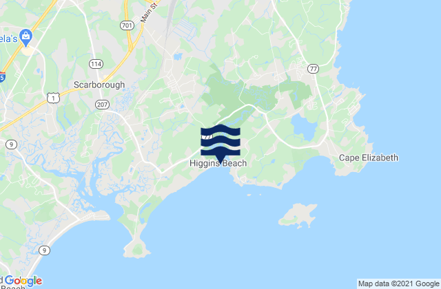 Karte der Gezeiten Higgins Beach, United States