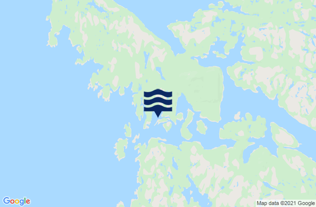 Karte der Gezeiten Higgins Island, Canada