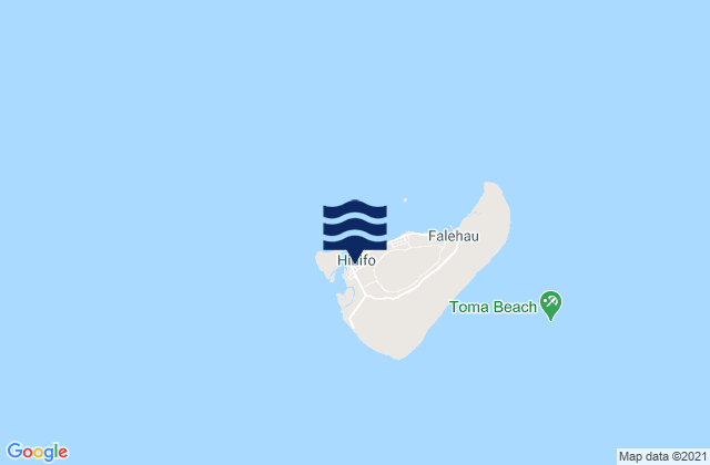 Karte der Gezeiten Hihifo, Tonga