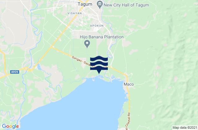 Karte der Gezeiten Hiju, Maco, Philippines