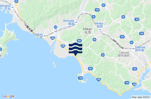 Karte der Gezeiten Hikari Shi, Japan
