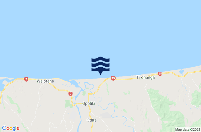 Karte der Gezeiten Hikuwai Beach, New Zealand