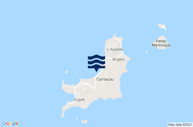 Karte der Gezeiten Hillsborough, Grenada