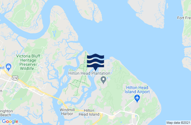 Karte der Gezeiten Hilton Head, United States