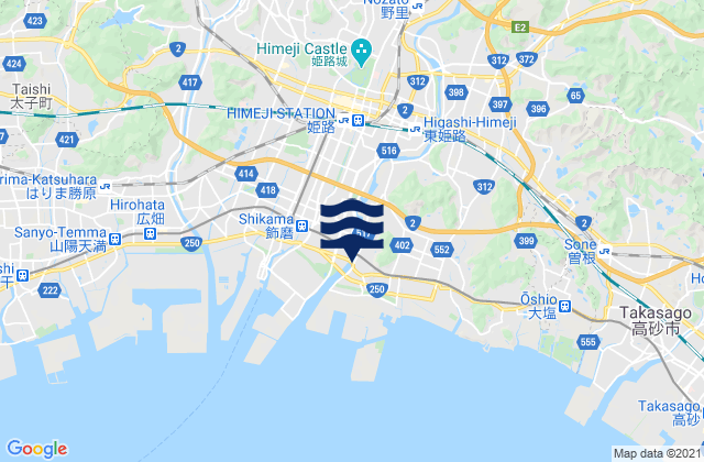 Karte der Gezeiten Himeji, Japan