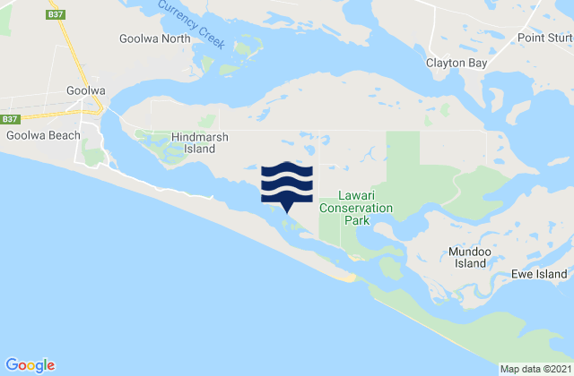 Karte der Gezeiten Hindmarsh Island, Australia