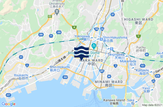 Karte der Gezeiten Hiroshima-shi, Japan