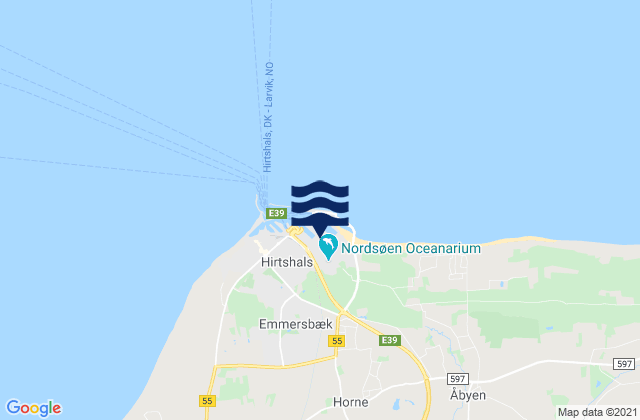 Karte der Gezeiten Hirtshals Port, Denmark