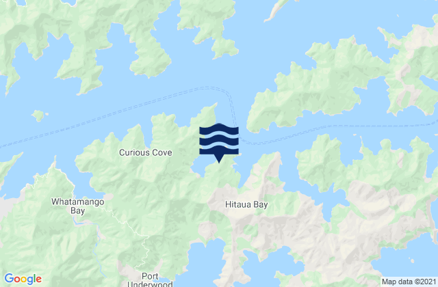 Karte der Gezeiten Hitaua Bay, New Zealand