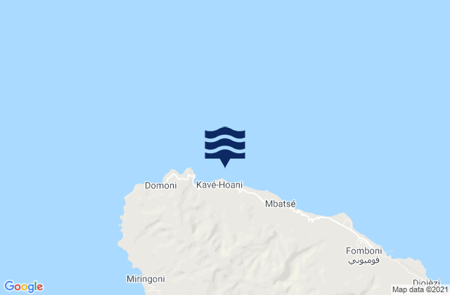 Karte der Gezeiten Hoani, Comoros
