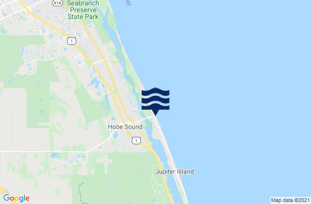 Karte der Gezeiten Hobe Sound Beach, United States