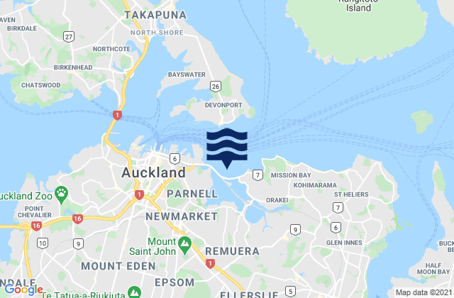Karte der Gezeiten Hobson Bay, New Zealand