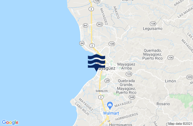 Karte der Gezeiten Hoconuco Alto Barrio, Puerto Rico