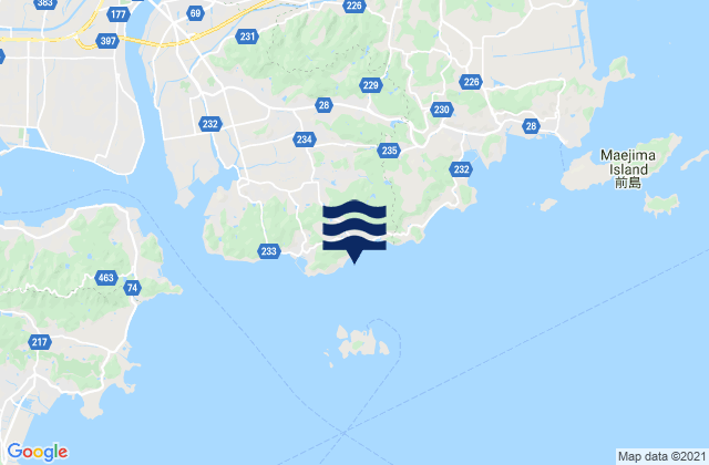 Karte der Gezeiten Hoden, Japan