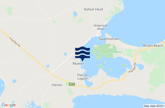 Karte der Gezeiten Hog Bay, Australia