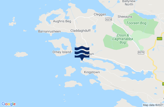 Karte der Gezeiten Hog Island, Ireland