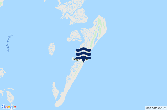 Karte der Gezeiten Hog Island, United States