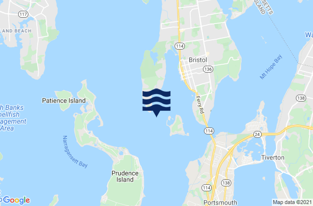 Karte der Gezeiten Hog Island northwest of, United States