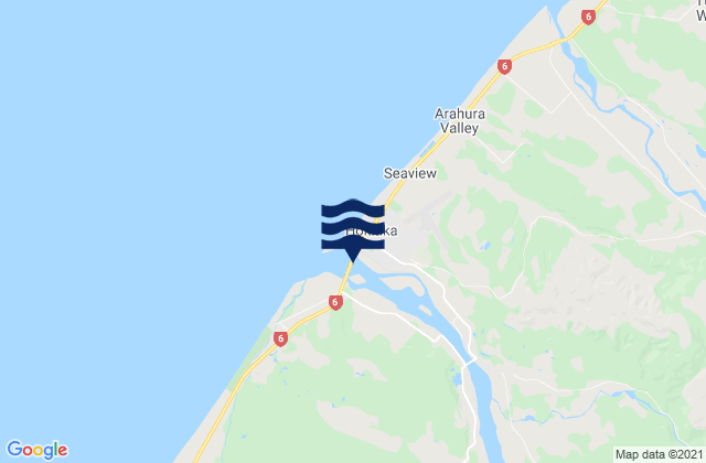 Karte der Gezeiten Hokitika River, New Zealand