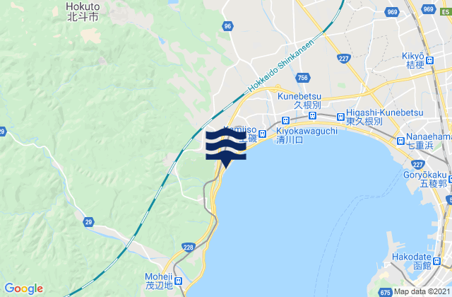 Karte der Gezeiten Hokuto-shi, Japan