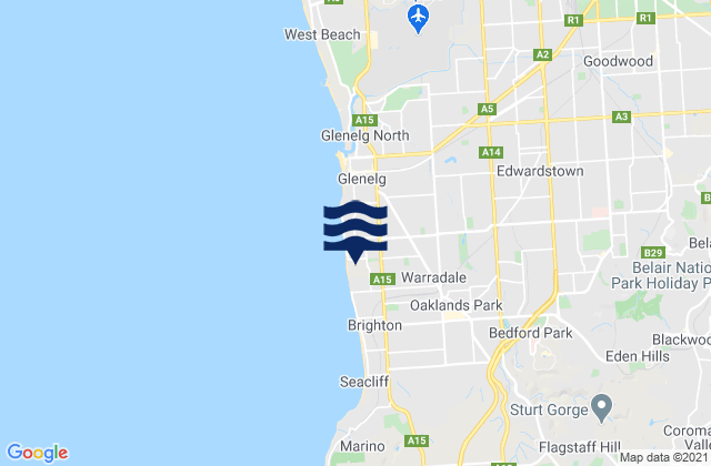 Karte der Gezeiten Holdfast Bay, Australia