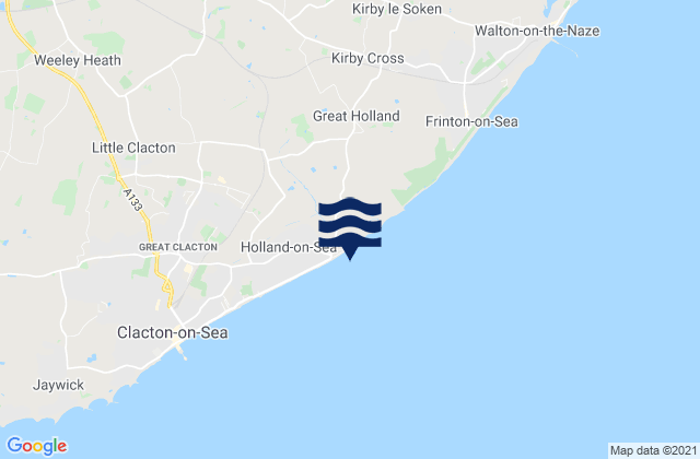 Karte der Gezeiten Holland-on-sea Beach, United Kingdom