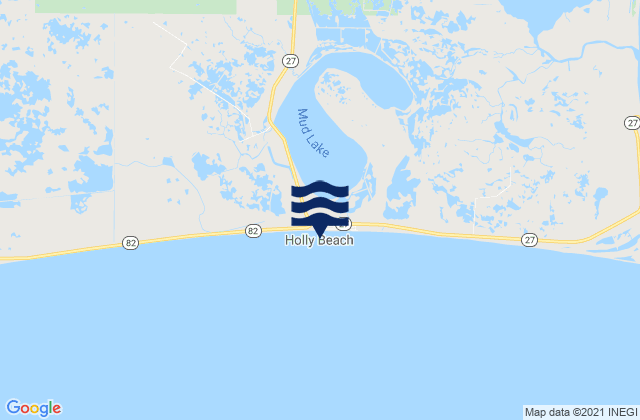 Karte der Gezeiten Holly Beach, United States