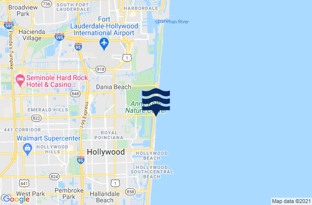 Karte der Gezeiten Hollywood Beach West Lake South End, United States
