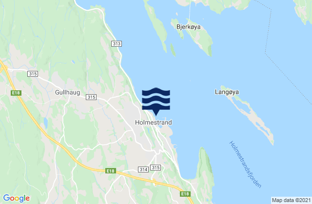 Karte der Gezeiten Holmestrand, Norway