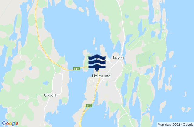 Karte der Gezeiten Holmsund, Sweden