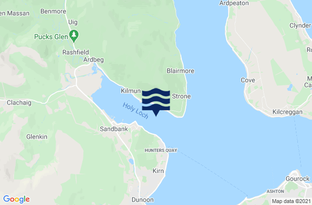 Karte der Gezeiten Holy Loch, United Kingdom