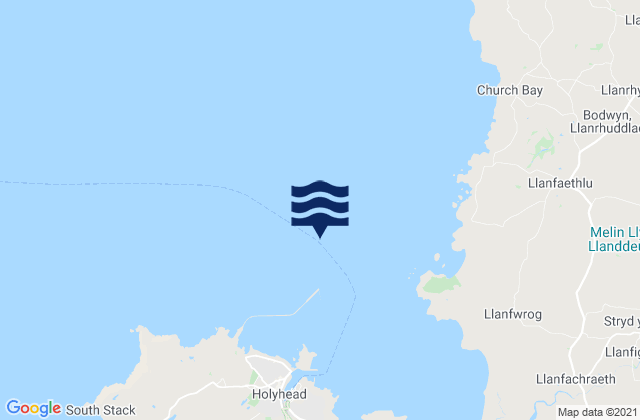 Karte der Gezeiten Holyhead Bay, United Kingdom