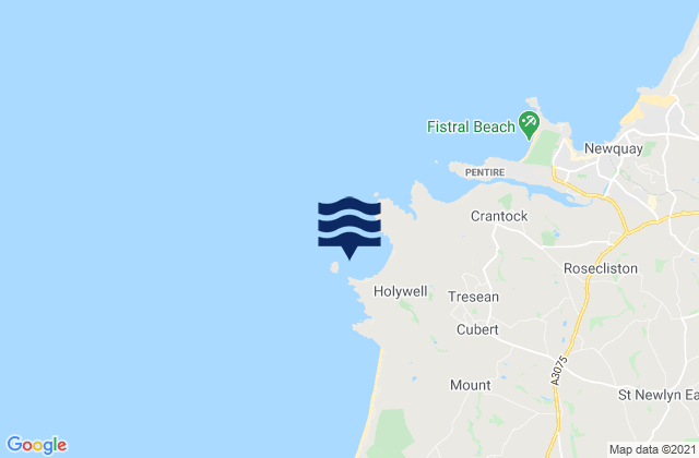 Karte der Gezeiten Holywell Bay, United Kingdom
