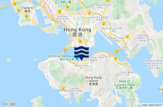 Karte der Gezeiten Hong Kong, Hong Kong