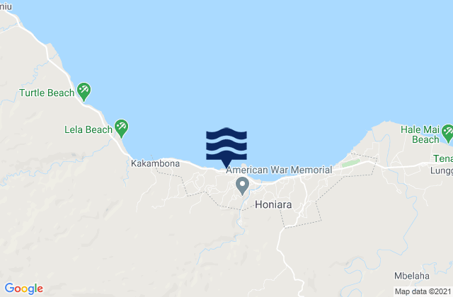 Karte der Gezeiten Honiara, Solomon Islands