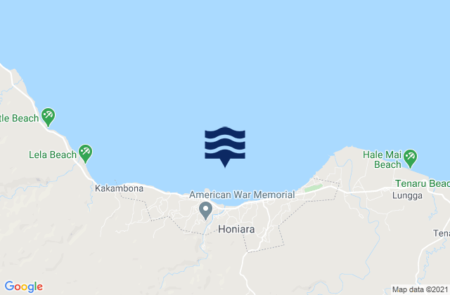 Karte der Gezeiten Honiara, Solomon Islands