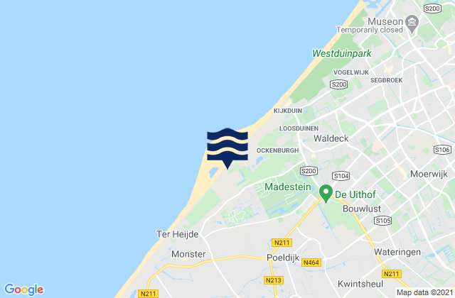 Karte der Gezeiten Honselersdijk, Netherlands