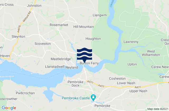 Karte der Gezeiten Hook, United Kingdom