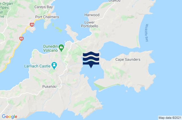 Karte der Gezeiten Hoopers Inlet, New Zealand