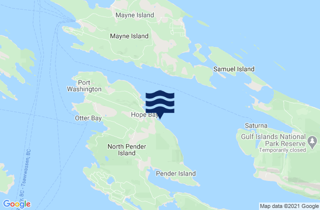 Karte der Gezeiten Hope Bay, United States