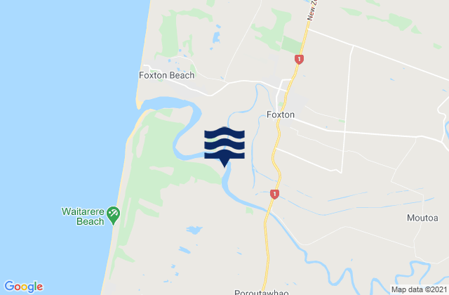 Karte der Gezeiten Horowhenua District, New Zealand