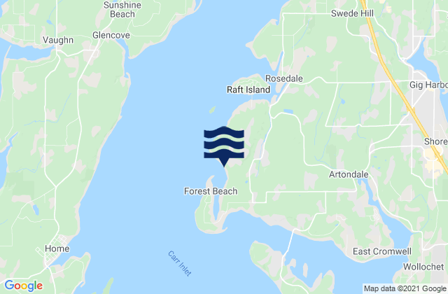 Karte der Gezeiten Horsehead Bay Carr Inlet, United States