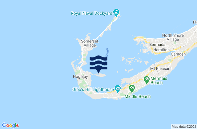Karte der Gezeiten Horseshoe Bay, Bermuda
