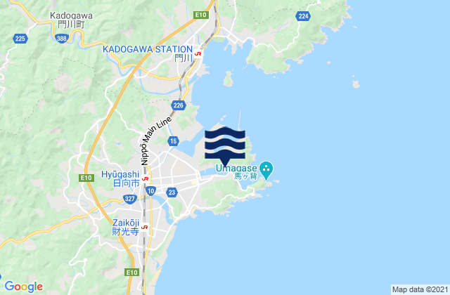 Karte der Gezeiten Hososhima, Japan