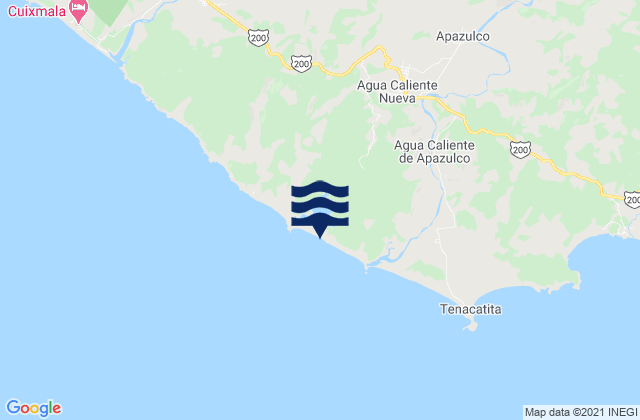 Karte der Gezeiten Hotel Tecuan, Mexico
