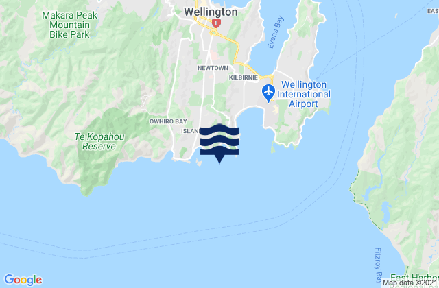 Karte der Gezeiten Houghton Bay, New Zealand