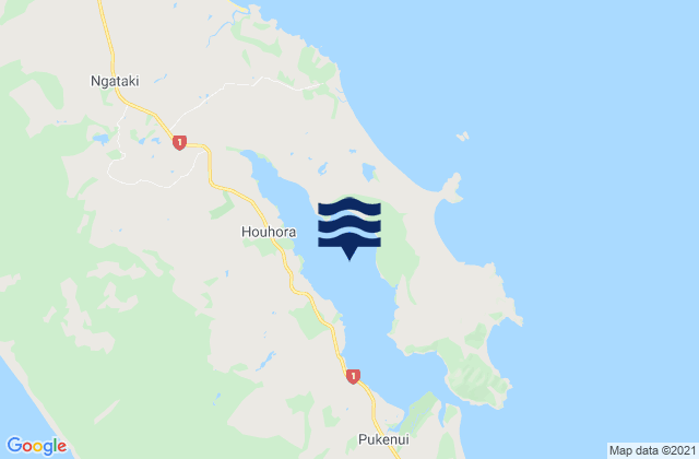 Karte der Gezeiten Houhora Harbour, New Zealand