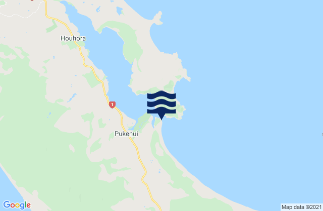 Karte der Gezeiten Houhora Harbour Entrance, New Zealand