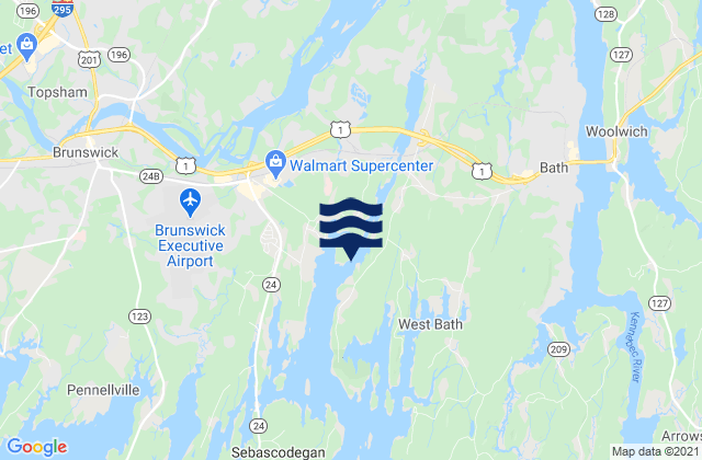 Karte der Gezeiten Howard Point (New Meadows River), United States